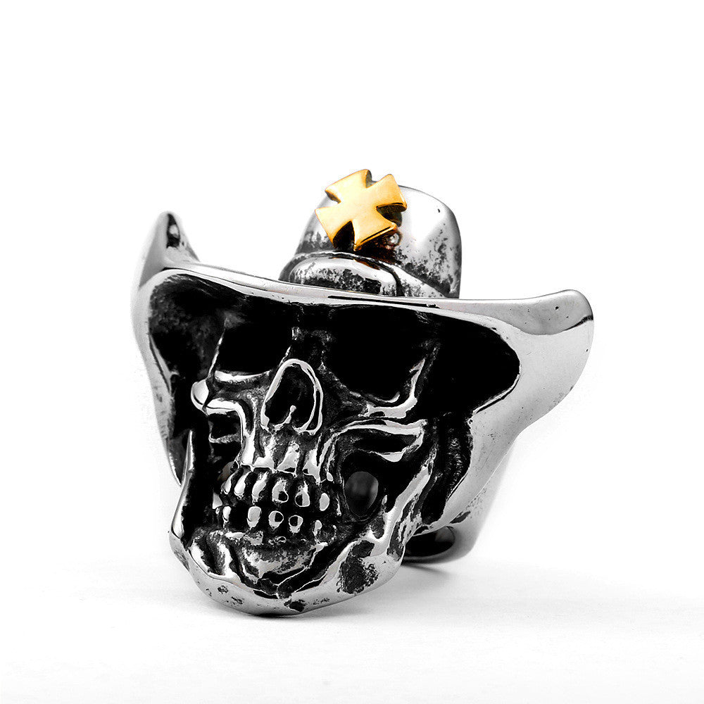 Western cowboy skull ring