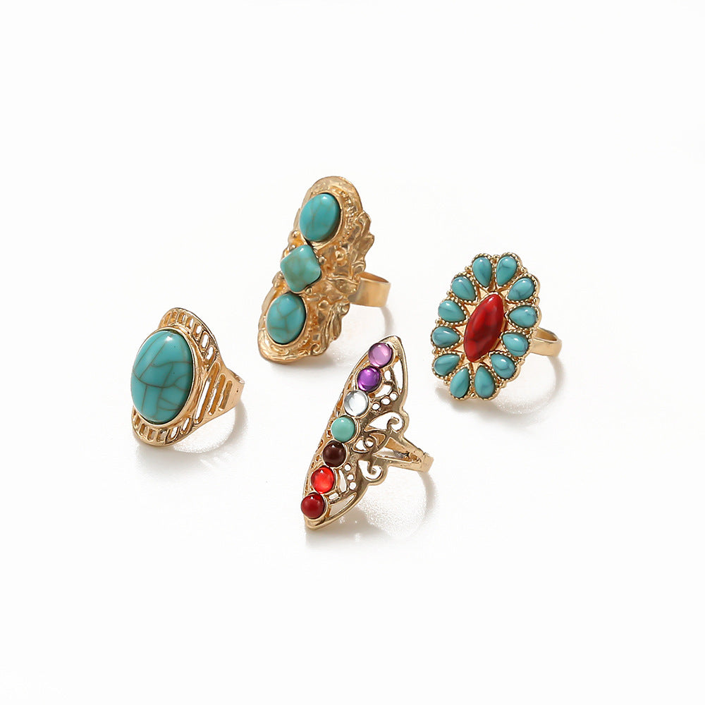 Ore Turquoise Ring 4-piece Set