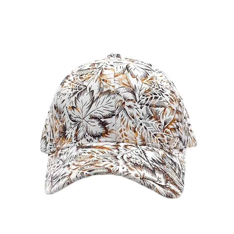 Floral print baseball cap