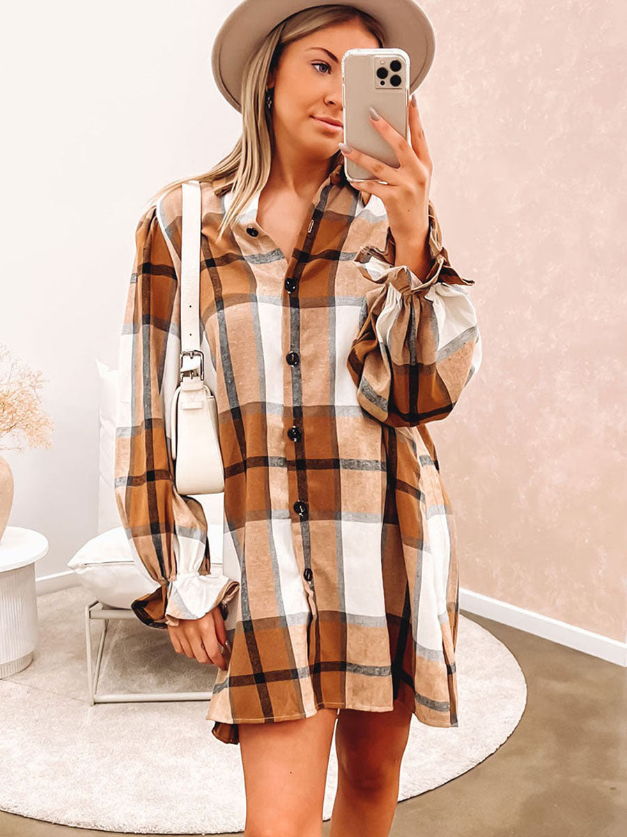 Plaid Ruffle Dress