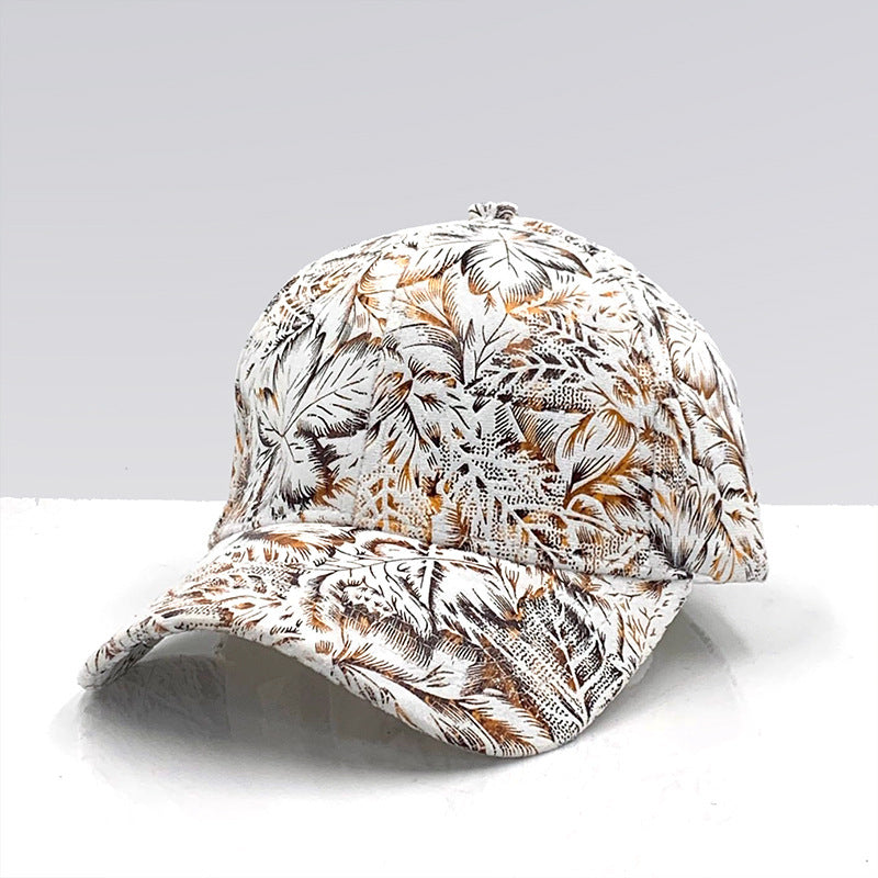 Floral print baseball cap