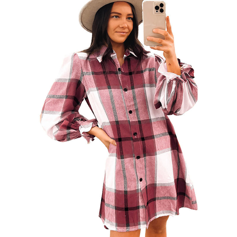 Plaid Ruffle Dress