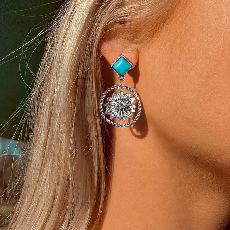 Turquoise Cactus Earrings