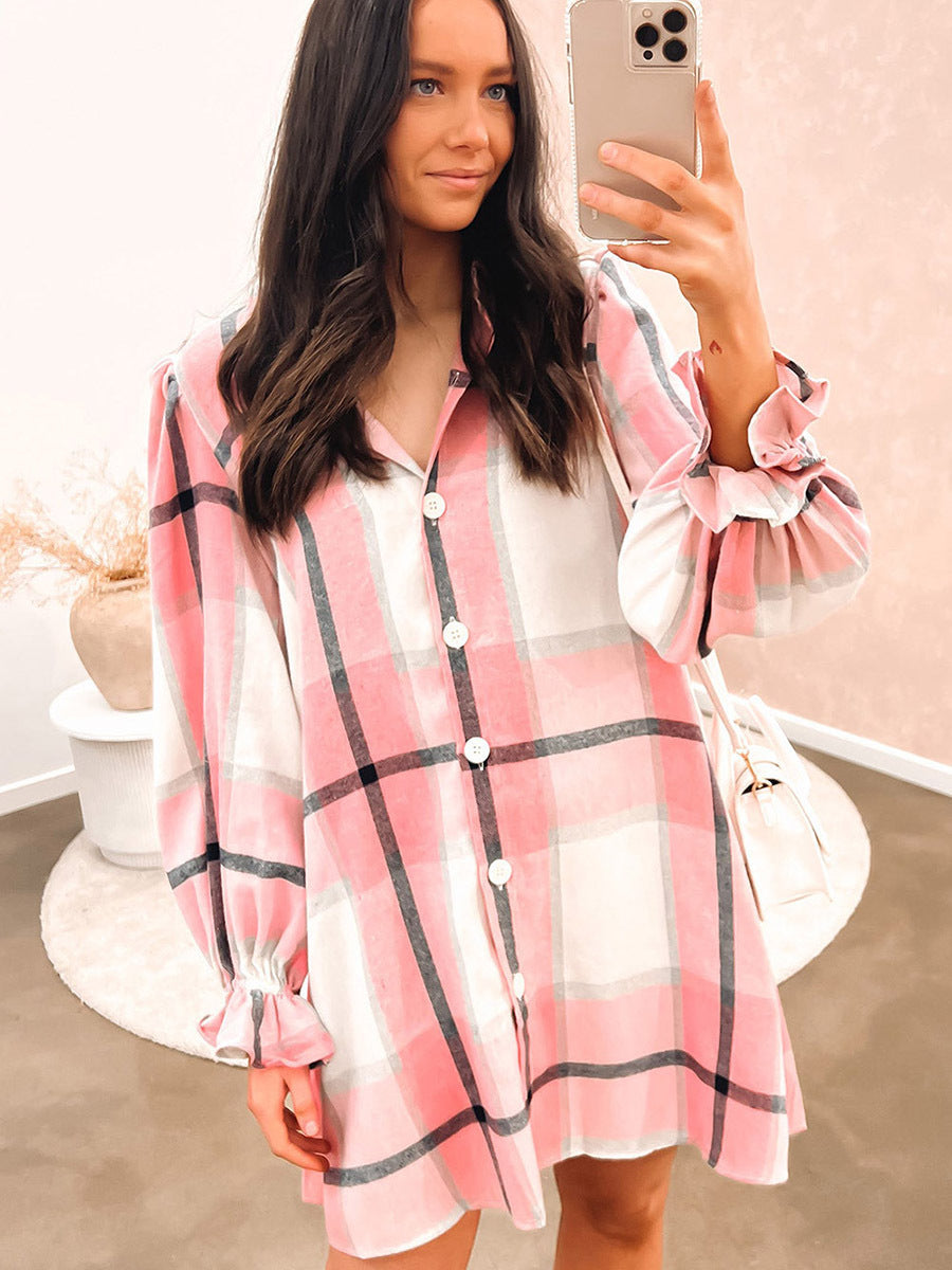 Plaid Ruffle Dress