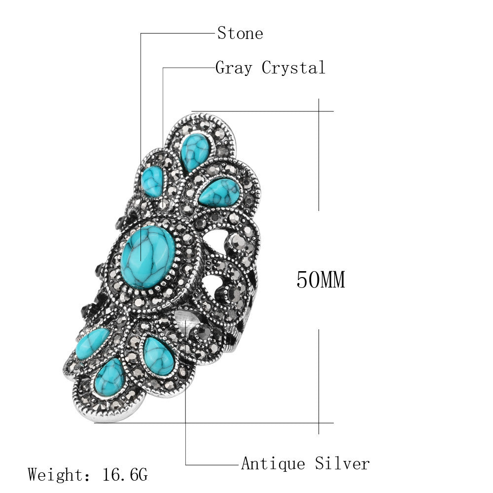 European vintage blue turquoise ring