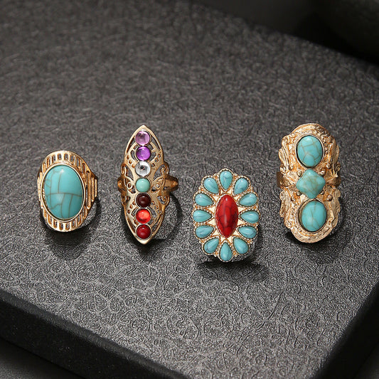 Ore Turquoise Ring 4-piece Set