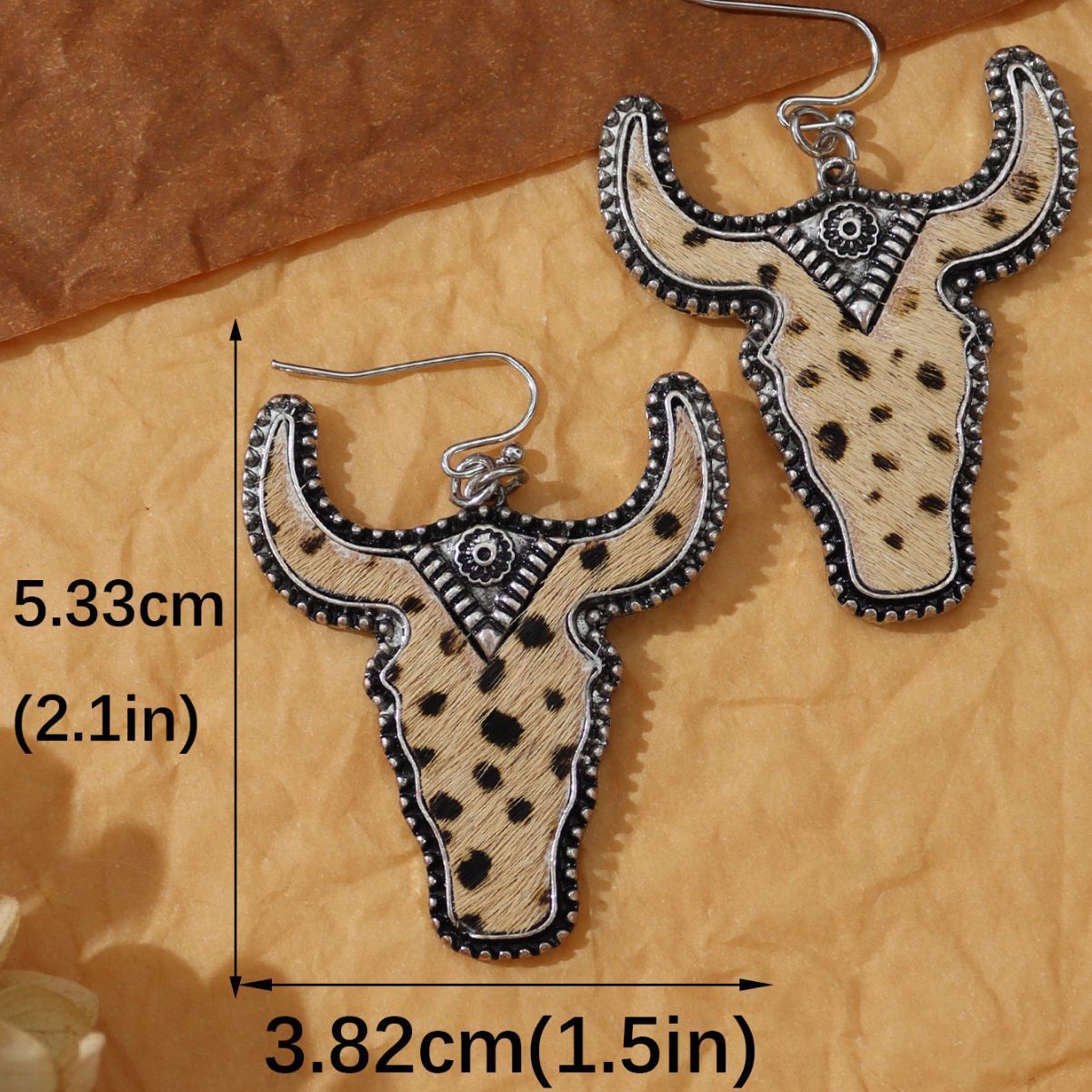 Retro Cow Head Earrings