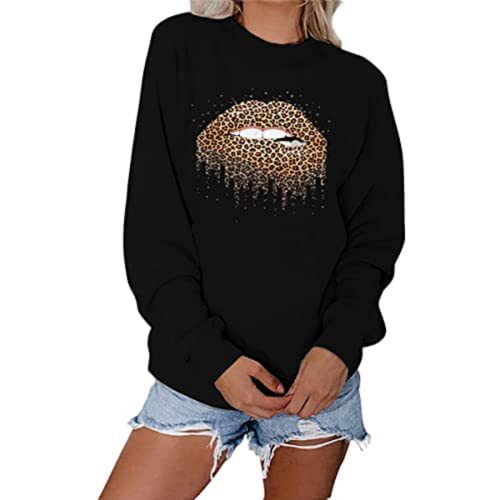 Leopard Print Lip Sweater