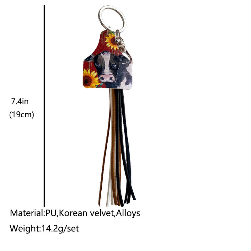 Cow Leather Tassel Key chain