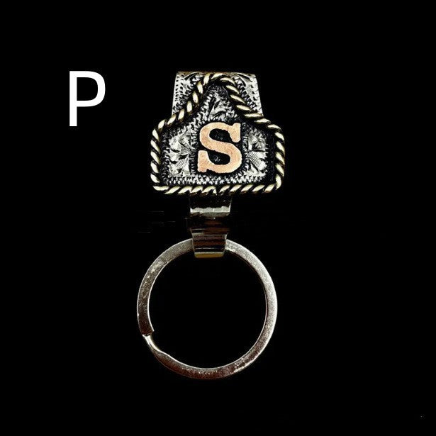 Handmade Cow Tag Belt Key Holder