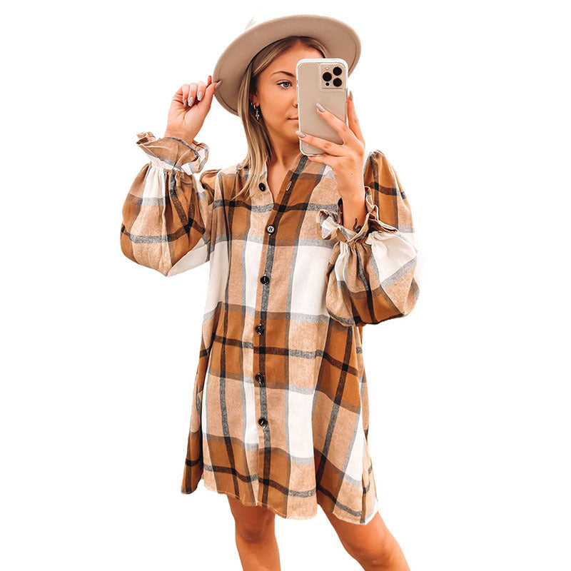 Plaid Ruffle Dress