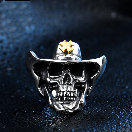Western cowboy skull ring
