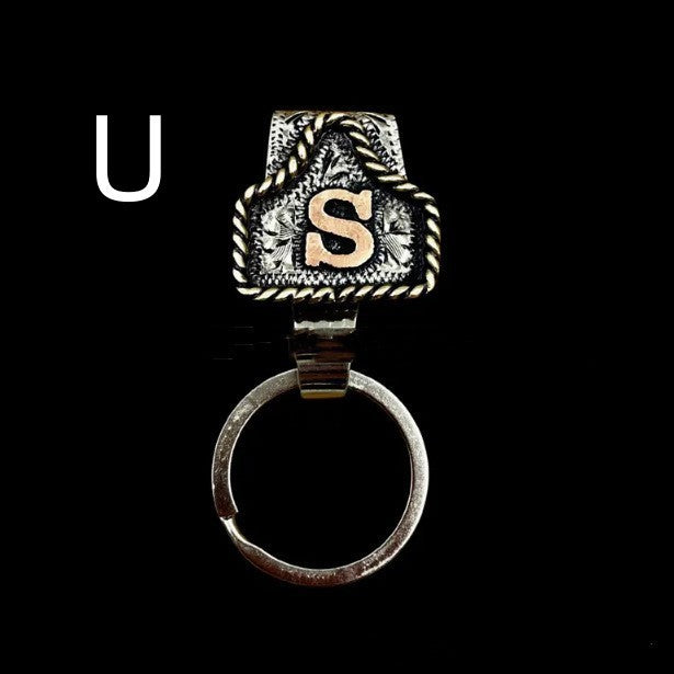 Handmade Cow Tag Belt Key Holder