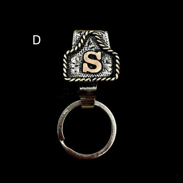 Handmade Cow Tag Belt Key Holder