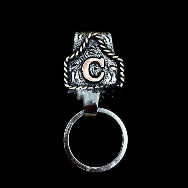 Handmade Cow Tag Belt Key Holder