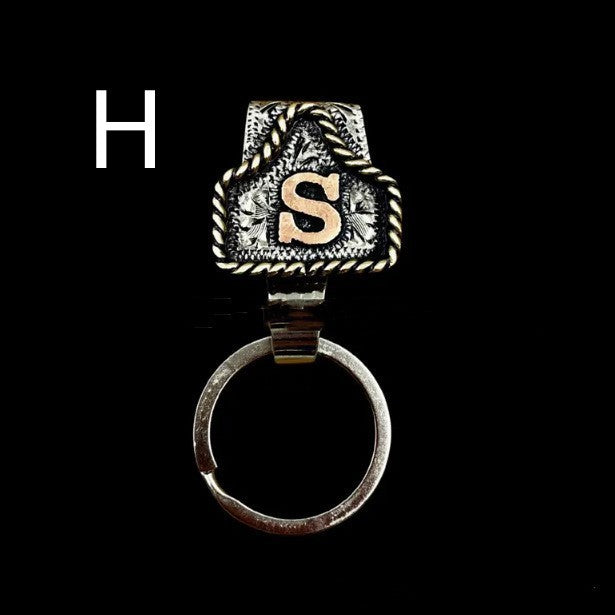 Handmade Cow Tag Belt Key Holder