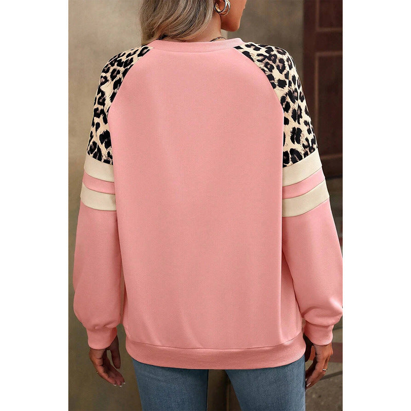 Leopard Print Raglan Sleeve Sweater
