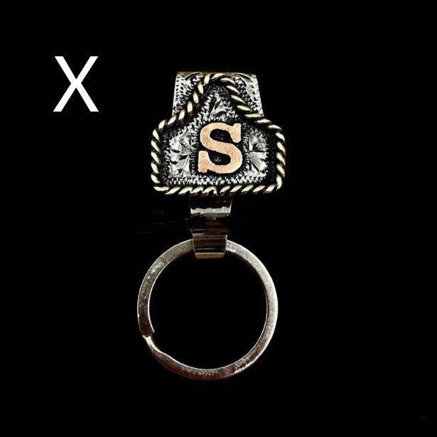 Handmade Cow Tag Belt Key Holder