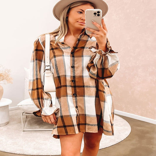 Plaid Ruffle Dress