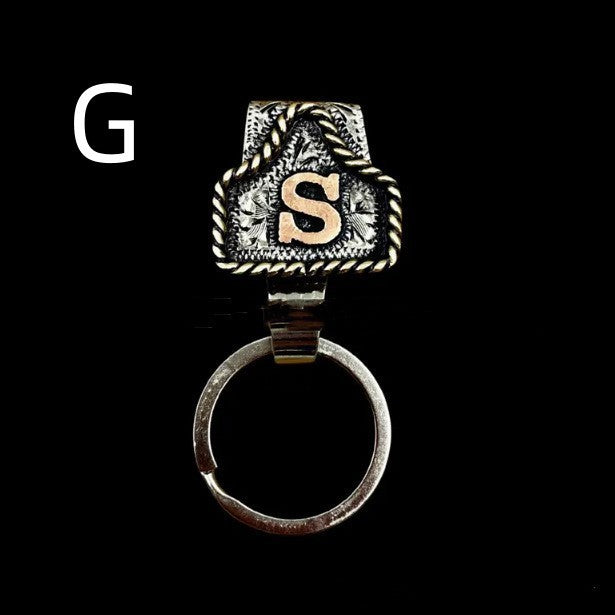 Handmade Cow Tag Belt Key Holder