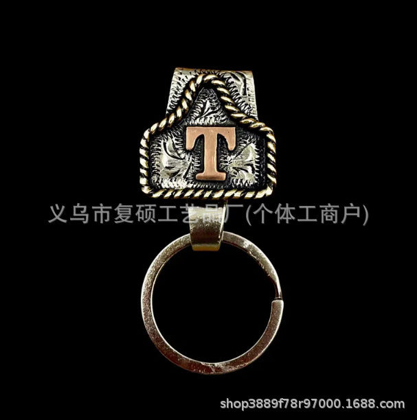 Handmade Cow Tag Belt Key Holder