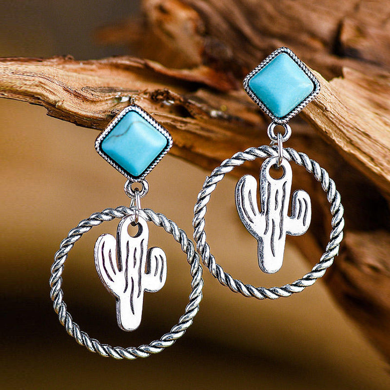 Turquoise Cactus Earrings