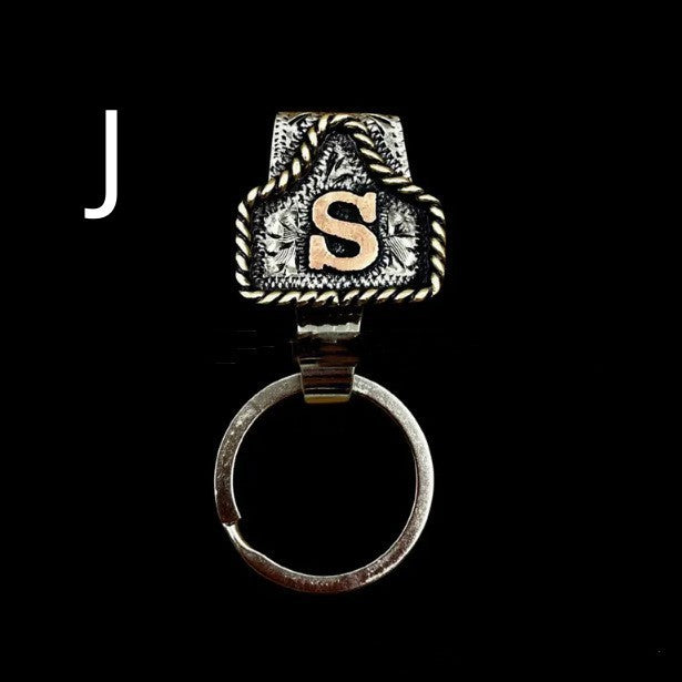 Handmade Cow Tag Belt Key Holder