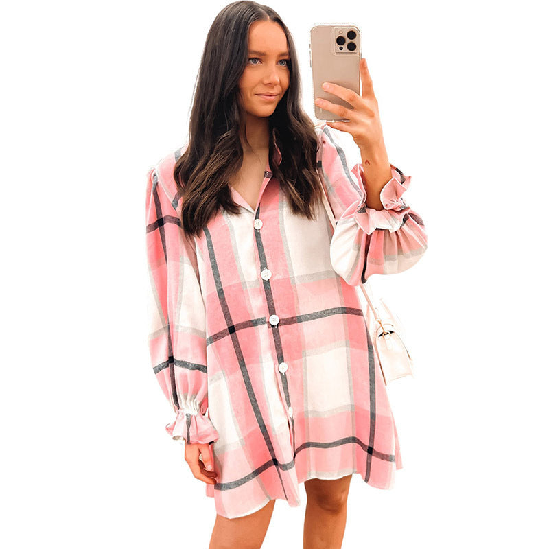 Plaid Ruffle Dress