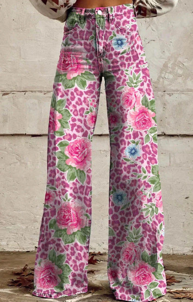 Pink Bell-bottom Pants