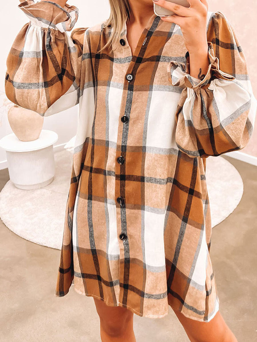 Plaid Ruffle Dress